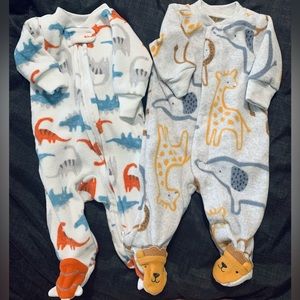 Preemie Fleece Footed Sleepers